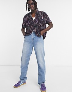 Свободные средне-выбеленные голубые джинсы в винтажном стиле ASOS DESIGN-Голубой