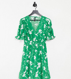 Зеленое платье мини с цветочным принтом Influence Tall-Зеленый цвет