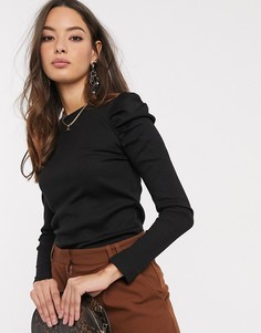 Черный топ с рукавами-фонариками Vero Moda-Черный цвет