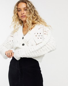 Кремовый короткий кардиган Free People-Белый