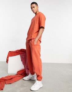 Окрашенные джоггеры выгоревшего оранжевого цвета adidas Originals "Premium Sweats"-Оранжевый цвет