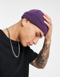 Фиолетовая шапка-бини ASOS DESIGN-Фиолетовый