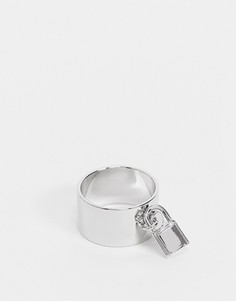 Серебристое блестящее кольцо с подвесками ASOS DESIGN-Серебристый