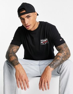 Черная футболка с логотипом и принтом на спине Tommy Jeans-Черный цвет