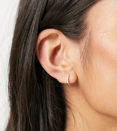 Серебряные серьги-кольца с искусственными камнями ASOS DESIGN-Серебристый