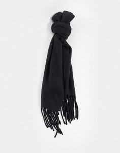 Черный меланжевый шарф с начесом из плотной шерсти AllSaints