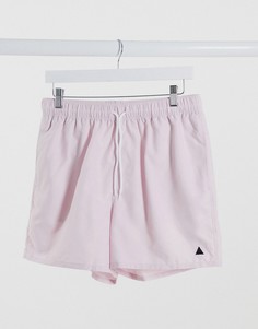Розовые шорты для плавания с вышитым треугольником ASOS DESIGN-Розовый цвет