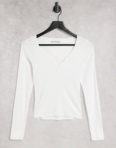 Белый топ с отделкой спереди Abercrombie & Fitch