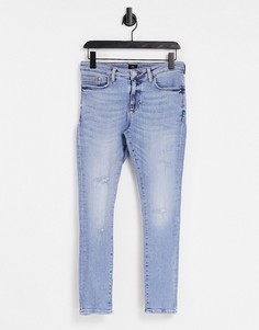 Голубые супероблегающие джинсы River Island-Голубой