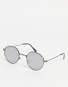 Круглые серебристые солнцезащитные очки River Island-Серебристый