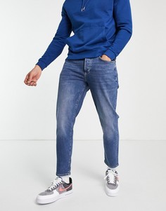 Сине-голубые суженные книзу джинсы River Island-Голубой