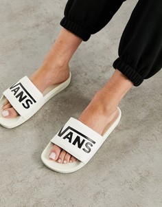Белые шлепанцы Vans-Белый