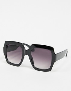 Черные большие солнцезащитные очки в квадратной оправе в стиле 70-х AJ Morgan-Черный цвет