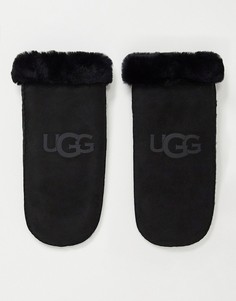 Черные варежки из овчины UGG-Черный цвет