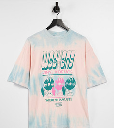 Oversized-футболка с надписью "Weekend" и принтом тай-дай COLLUSION Unisex-Многоцветный