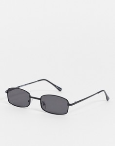 Черные овальные солнцезащитные очки в стиле 90-х Pieces-Черный цвет