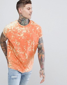 Оранжевая oversize-футболка с выбеленным эффектом ASOS DESIGN-Оранжевый