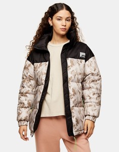 Многоцветная удлиненная дутая куртка Topshop-Многоцветный
