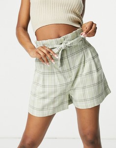 Зеленые шорты в клетку в винтажном стиле с завязками на талии ASOS DESIGN-Многоцветный