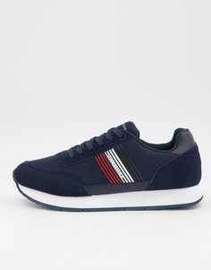 Темно-синие кроссовки из комбинированных материалов Tommy Hilfiger-Темно-синий