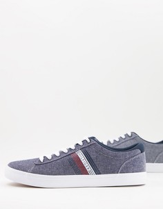 Темно-синие кеды на шнуровке с полосками Tommy Hilfiger-Темно-синий
