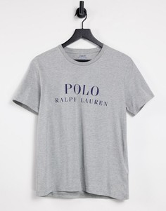 Серая футболка с логотипом на груди Polo Ralph Lauren-Серый