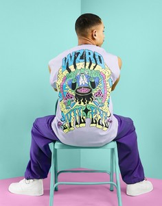 Фиолетовая oversized-майка с принтом рисунка на спине ASOS DESIGN-Фиолетовый цвет