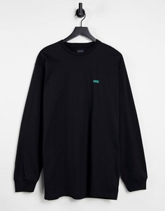 Черный лонгслив с логотипом на груди Vans Left Chest Hit-Черный цвет