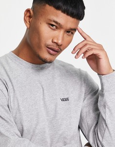 Серый лонгслив с логотипом на груди слева Vans Left Chest Hit