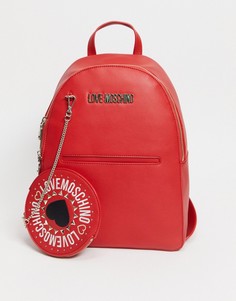 Красный рюкзак с цепочкой Love Moschino