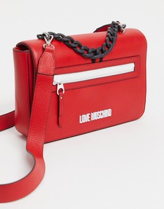 Красная сумка на плечо с логотипом Love Moschino-Красный