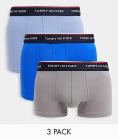 3 пары боксеров-брифов синего/серого/голубого цвета Tommy Hilfiger-Многоцветный