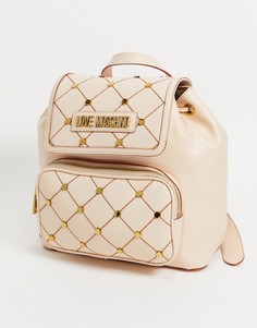 Бежевый рюкзак с заклепками Love Moschino-Нейтральный
