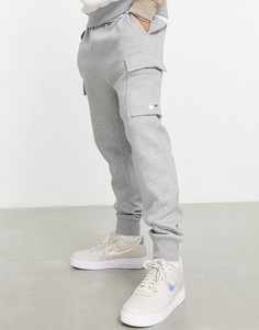 Темно-серые джоггеры карго с манжетами Nike Colourblock-Серый