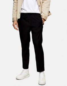 Черные строгие джоггеры зауженного кроя Topman-Черный цвет