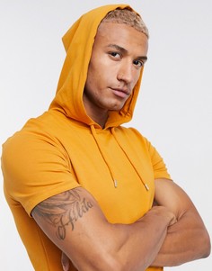 Желтый облегающий худи с короткими рукавами ASOS DESIGN