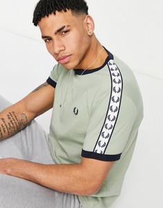 Зеленая футболка с кантом Fred Perry-Зеленый цвет