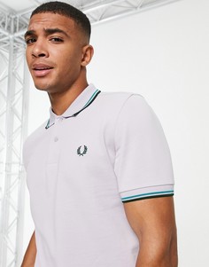 Сиреневое поло с двойным кантом Fred Perry-Фиолетовый цвет