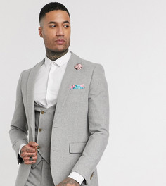 Твидовый пиджак узкого кроя Harry Brown Tall wedding-Серый