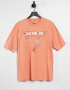 Персиковая футболка с короткими рукавами и графическим принтом Jordan-Оранжевый цвет