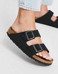 Черные кожаные сандалии Birkenstock Arizona-Черный цвет