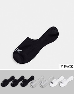 Набор из семи пар низких носков черного, белого и серого цвета French Connection-Черный