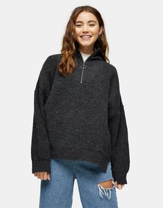 Джемпер на молнии Topshop-Серый