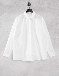 Белая рубашка бойфренда из хлопка с длинными рукавами ASOS DESIGN Fuller Bust-Белый