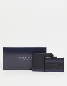 Кожаный кошелек и кредитница Silver Street-Черный цвет