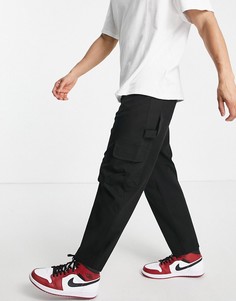 Черные брюки с карманами и широкими штанинами ASOS DESIGN-Черный цвет