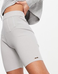 Домашние облегающие шорты из трикотажа серого цвета (от комплекта) River Island-Серый