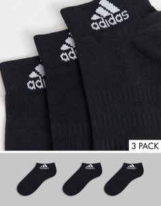 3 пары черных носков до щиколотки adidas Training-Черный цвет