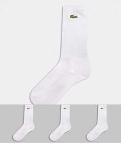 Комплект из 3 пар белых носков Lacoste-Белый