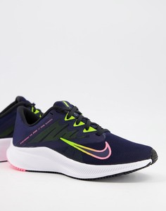 Синие кроссовки Nike Running Quest 3-Голубой